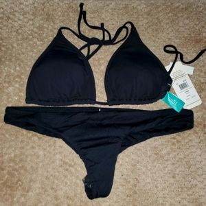 Black bikini top& bottom size L